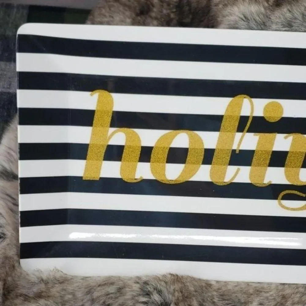 Anthropologie Holiyays striped storage tray‎